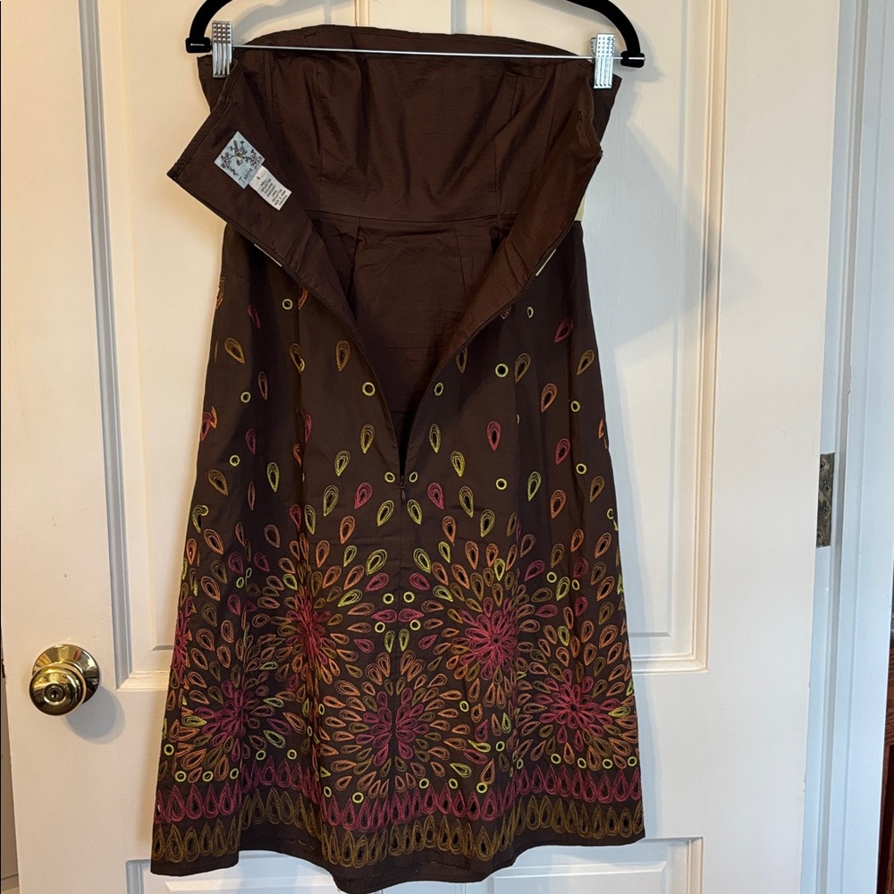 Tabitha Brown Strapless Dress with Embroidered Floral Detail - Picture 3 of 12
